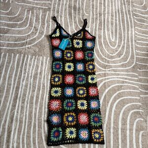 Colorful Crochet Midi Dress